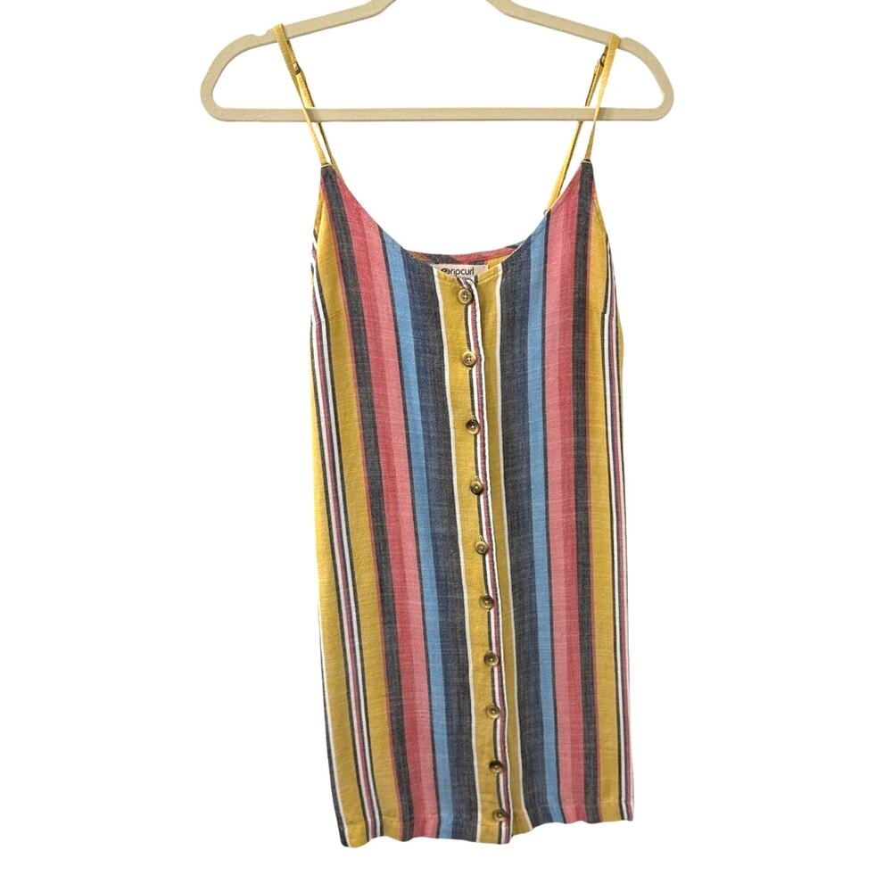 Rip Curl Multicolor Striped Button-Front Mini Dress